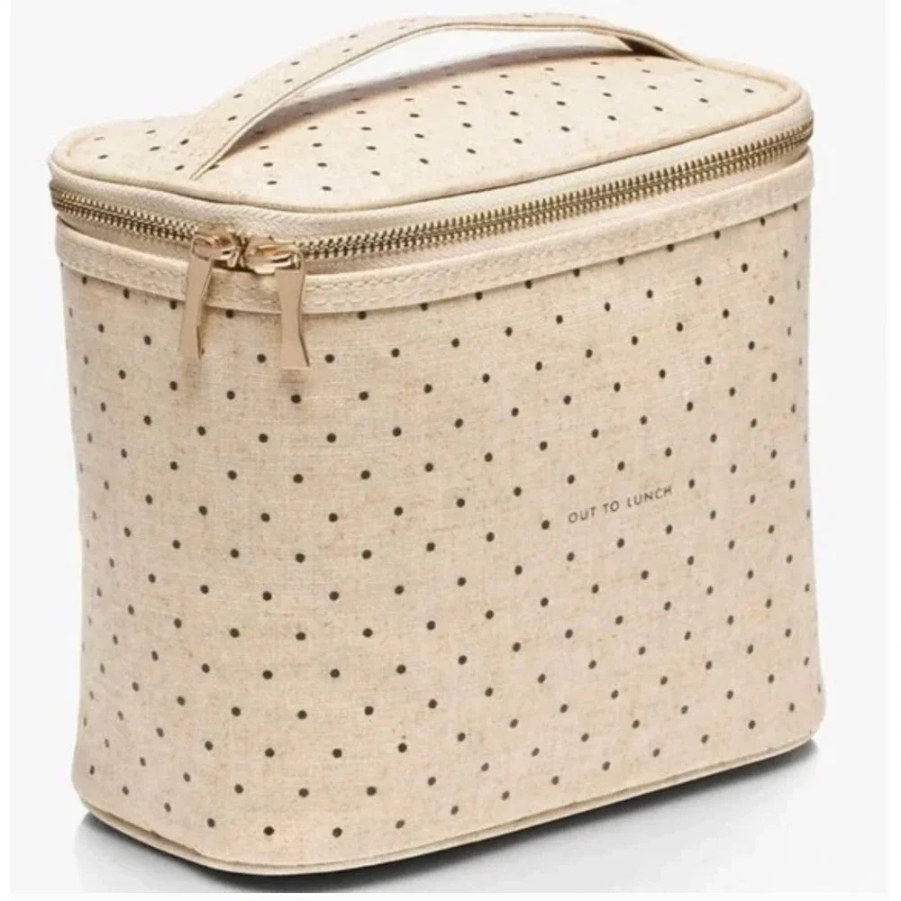 Kate Spade Lunch Bag Out to Lunch Polka Dot Lunchbox Cosmetic Bag Insulated Chic - Picture 5 of 9